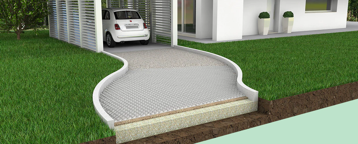 Plastična podloga za kretanje vozila preko šljunka - GEOGRAVEL Plastična podloga za kretanje vozila preko šljunka - GEOGRAVEL